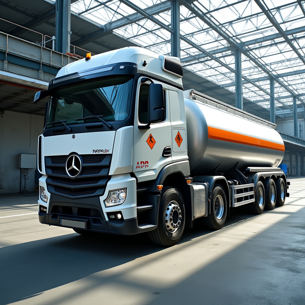 Vozidlo označené ADR tabulkami pro přepravu nebezpečného zboží