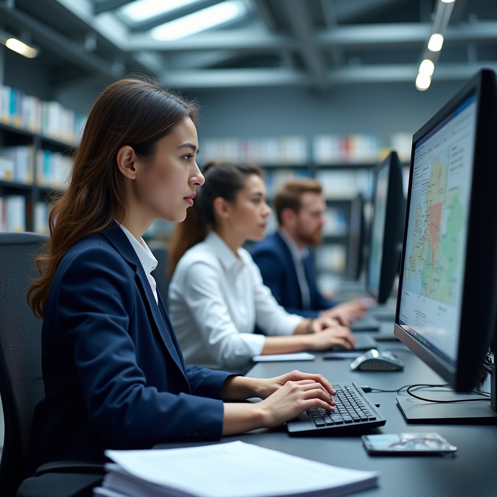 Tým dispečerů Hytoloa při práci v kanceláři