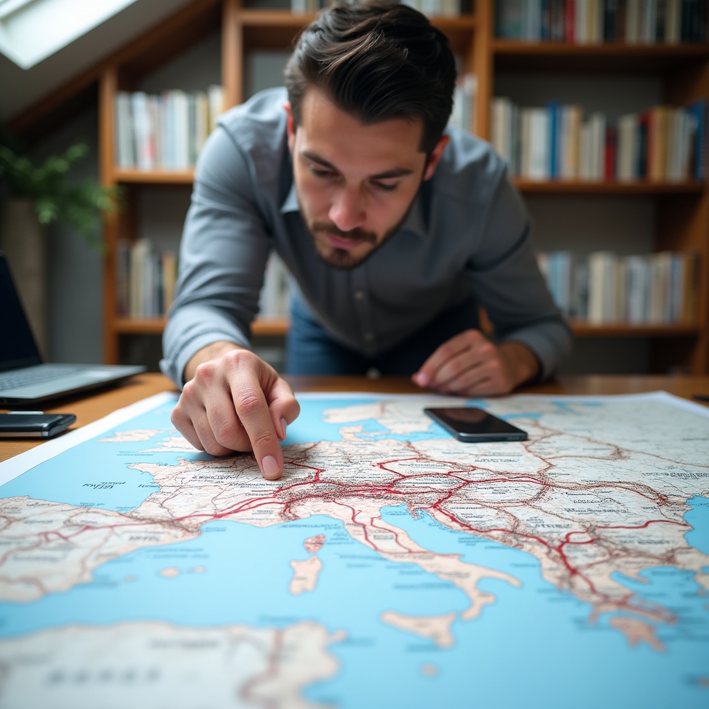 Mapa Evropy s vyznačenými přepravními trasami Hytoloa