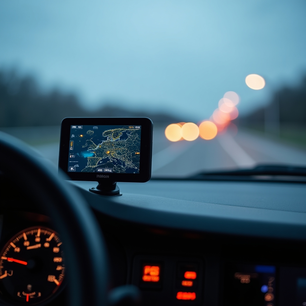 GPS tracker namontovaný ve vozidle pro sledování polohy zásilky