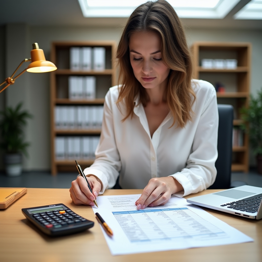 Ceník přepravních služeb na stole s kalkulačkou